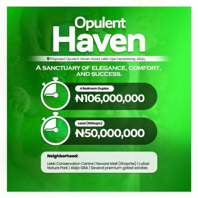 Luxury 4-bedroom Duplex with Excellent Facilities, The Opulent Haven Estate, Abijo, Lekki, Lagos, Detached Duplex for Sale