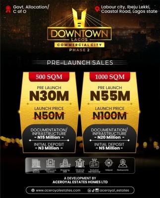 Downtown Lagos Commercial City -- Phase 2., Labour City, Ibeju-lekki, Coastal Road, Ibeju Lekki, Lagos, Commercial Property for Sale