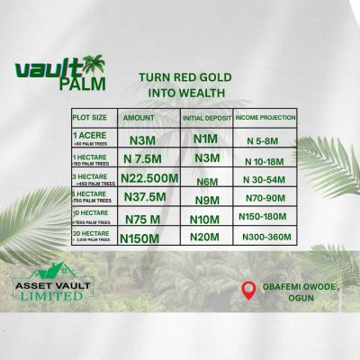 Acres of Palm Farm Investment, Vault Palm Estate for Sale in Obafemi Owode, Km 46, Ogun, Mixed-use Land for Sale
