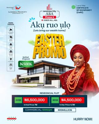 Land Selling in a  Discounted Price (buy 5 Get 1 Free), Landview City Aba Phase 2 Located at Ogbor Hiĺls, Aba, Abia, Mixed-use Land for Sale