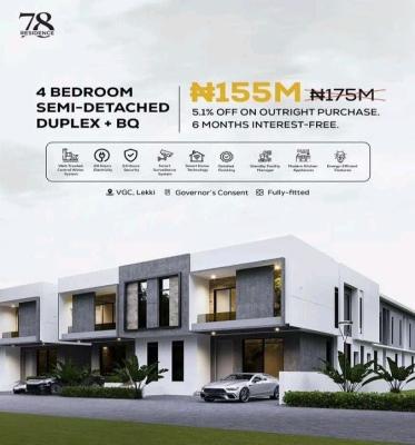 Luxury 4-bedroom Semi-detached Duplex with Excellent Facilities, 78 Residence, Vgc, Lekki, Lagos, Semi-detached Duplex for Sale
