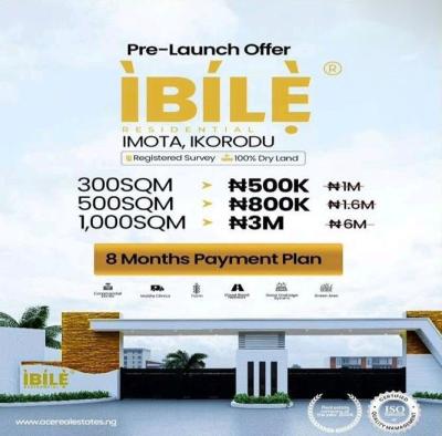 Plots of Land Available in a Well-developed Estate, Ibile Residential, Imota, Ikorodu, Lagos, Mixed-use Land for Sale