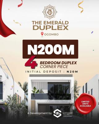 4-bedroom Corner Piece Duplex, Secure Your Place in a Development That Defines Class, Exclusivity,, Ogombo, Ajah, Lagos, Detached Duplex for Sale