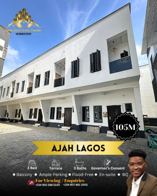 The Most Affordable Luxury Spacious 3 Bedroom Duplex in a Serene Estat, Mobil Road, Ilaje, Ajah, Lagos, Terraced Duplex for Sale