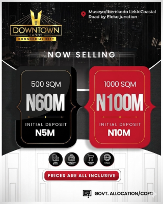 Luxury Plots of Land in a Commercial City, Downtown, Iberekodo, Ibeju Lekki, Lagos, Commercial Land for Sale