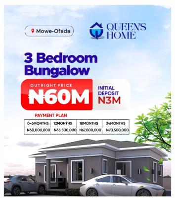 Bungalows in a Serene Gated Estate, Queen’s Homes, Mowe Ofada, Ogun, Detached Bungalow for Sale