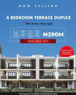Very Lovely 4bedroom Terrace Duplex (70% Completed), Off Allen Avenue, Ikeja, Lagos, Terraced Duplex for Sale