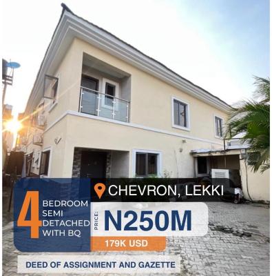 Lovely 4 Bedroom Semi Detached Duplex with Bq, Chevron, Lekki, Lagos, Semi-detached Duplex for Sale