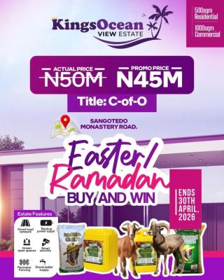 Affordable and Verified Dry Land, King Ocean Located Off Monastery Facing Lagos-calabar Coastal Road, Sangotedo, Ajah, Lagos, Mixed-use Land for Sale