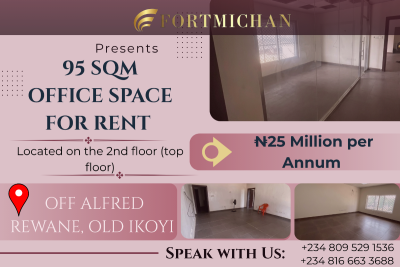 95 Sqm Office Space, Off Alfred Rewane, Old Ikoyi, Ikoyi, Lagos, Office Space for Rent