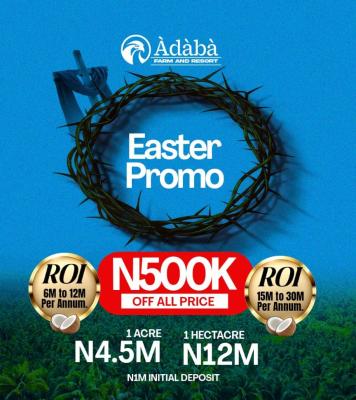 Farmland with High Returns on Investment, Adaba Farm and Resort Located at Owode Lga, Km 46, Ogun, Residential Land for Sale