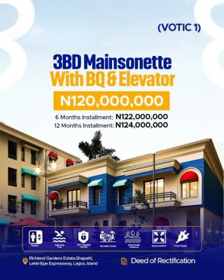 Luxury Duplexes with Excellent Facilities and Bq, Votic 1 (venice of The Island Court 1) /richland Gardens Estate, Shapp, Lekki Expressway, Lekki, Lagos, Detached Duplex for Sale