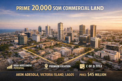 Prime 20,000sqm Commercial Land, Akin Adesola Street, Victoria Island (vi), Lagos, Commercial Land for Sale