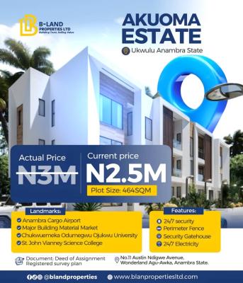 Affordable Property  Akuoma Estate Ukwulu, Akuoma Estate Ukwulu, Awka, Anambra, Land for Sale