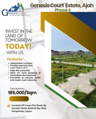 Serviced Residential Land in a Gated Community -- Limited Plots, Genesis Estate Phase 4, Behind Sky Mall Sangotedo, Sangotedo, Ajah, Lagos, Land for Sale