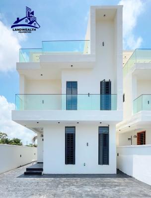Massive 4 Bedroom Fully Detached Duplexes with Rooftop Terrace with Bq, Secure Estate at Ikota Extension Lagos, Ikota, Lekki, Lagos, Detached Duplex for Sale