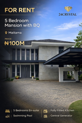 5 Bedroom Mansion with a Bq, Maitama District, Abuja, Detached Duplex for Rent