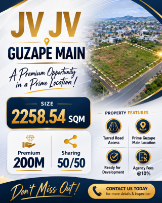 Jv in Guzape Main, Guzape Main, Guzape District, Abuja, Residential Land Joint Venture
