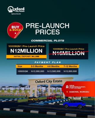 Prime Commercial Plots on 100% Dry Land in a Modern Gated Estate, Oxford City Estate (commercial Plots), Agbowa, Ikorodu, Lagos, Commercial Land for Sale