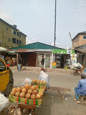 Commercial Plot with Demolishable Structure in a Busy Bus Stop, Karimulaka Street Egbeda Bus Stop, Egbeda, Alimosho, Lagos, Commercial Property for Sale