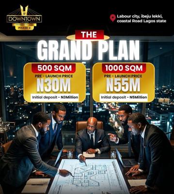 Dry Land Directly Facing The Coastal Road in an Estate Called Downtown, Ibeju Lekki, Ajah, Lagos, Commercial Land for Sale