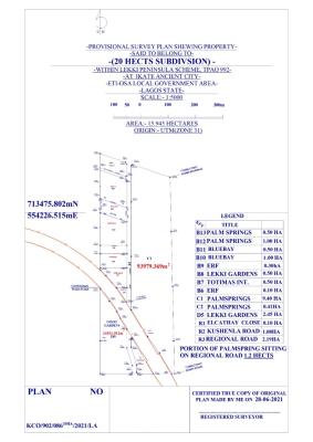 20 Hectares of Residential Land in a Very Prime Location, Spar Road Beside Spar Ikate Lekki, Lagos, Ikate, Lekki, Lagos, Residential Land for Sale