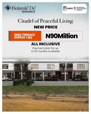 Luxury 3 Bedroom Terrace Duplexes with Bq in a Gated Estate, Bolanlé Dé Residencé, Shapati, Ibeju Lekki, Lagos, Terraced Duplex for Sale