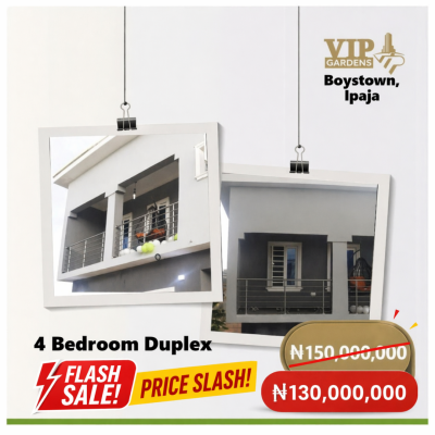 Luxury 4 Bedroom Duplex with a Store, Vip Estate, P&t, Boys Town, Ipaja, Lagos, Semi-detached Duplex for Sale