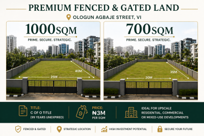 700sqm & 1000sqm Prime Fenced & Gated Land, Ologun Agbaje Street, Victoria Island (vi), Lagos, Mixed-use Land for Sale