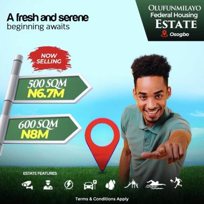 100% Dry Land with Instant Allocation, Olufumilayo Estate Located Facing Osun State Secretariat Ede Road, Osogbo, Osun, Mixed-use Land for Sale
