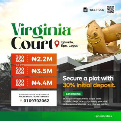 Affordable Premium Land in a Strategic Location, Virginia Court Igbonla Close to Augustine University, Epe, Lagos, Residential Land for Sale