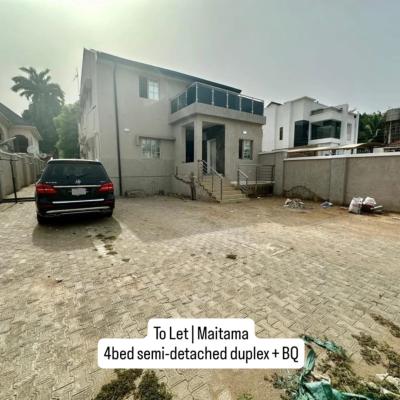 4 Bedroom Semi-detached Duplex with 3 Rooms, in a Serene Environment, Maitama District, Abuja, Detached Duplex for Rent