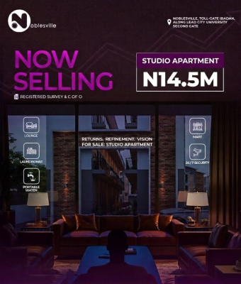 Luxury Studio Apartment in a Modern Estate, Noblesville Estate, Lagos-ibadan Expressway (by Lead City University), Lekki, Lagos, Block of Flats for Sale