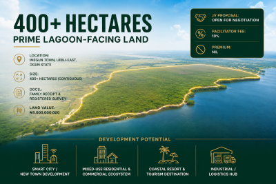 400+ Hectares Prime Lagoon-facing Land, Imegun Town, Ijebu East, Ogun, Mixed-use Land Joint Venture
