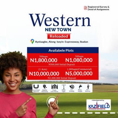 Affordable Land in a Strategic Location with Good Title, Western Newtown Estate Ayeilaagbe Iseyin Expressway, Iseyin, Oyo, Residential Land for Sale