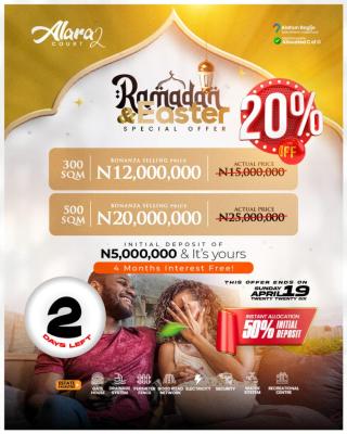 Luxury C of O Land in a Built Up Neighborhood, Alara Court 2 Alahun,coastal Road, Bogije, Ibeju Lekki, Lagos, Residential Land for Sale