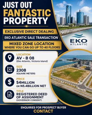 2308 Square Meters of Land, Eko Atlantic City, Lagos, Mixed-use Land for Sale