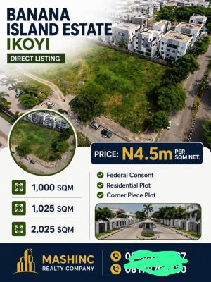 1000 Square Meters Corner Piece of Residential Land, Banana Island, Ikoyi, Lagos, Residential Land for Sale