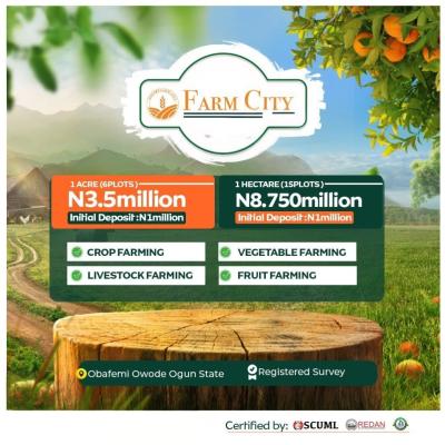 Fertile Farmland in a Secure and Well-structured Agricultural Estate, Farm City / Orisunmibare, Obafemi Owode, Ogun, Commercial Land for Sale