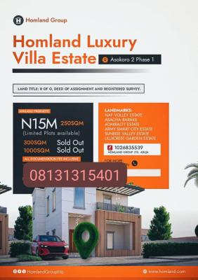 Plots of Luxury Land in Asokoro, Close to Sunrise Valley Estate, Asokoro District, Abuja, Mixed-use Land for Sale
