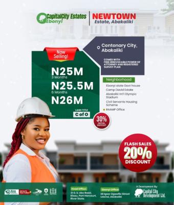 Buy & Build C of O Estate Strategically Located, Newtown Estate Centenary City Near Govt House, Abakaliki, Ebonyi, Mixed-use Land for Sale