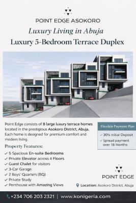 Luxury 5-bedroom Terrace Duplex for Modern Living., 2610 Cadastral Zone, Hassan Usman Kastina Street, Asokoro District, Abuja, House for Sale