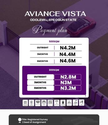 Prime Land in a Strategic Location with Good Topography, Aviance Vista City Estate Close to Epe Toll Gate, Odogbolu, Ogun, Residential Land for Sale