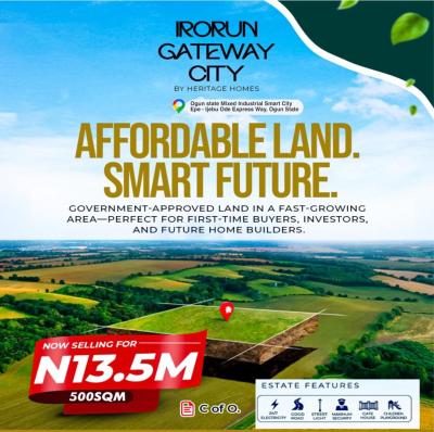Land with C of O in a Prime Location with Maximum Security, Irorun Gateway City, Along Epe – Ijebu Ode Expressway, Km 46, Ogun, Mixed-use Land for Sale