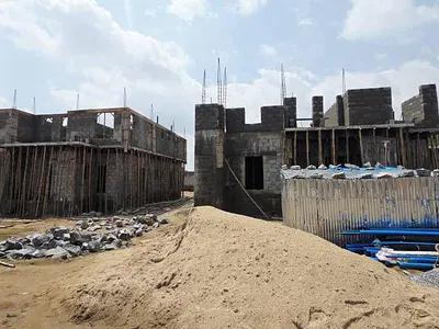 250 SQM Affordable and Developed Land with C of O - Currently Building — By Papa's Ground, Karsana, Abuja