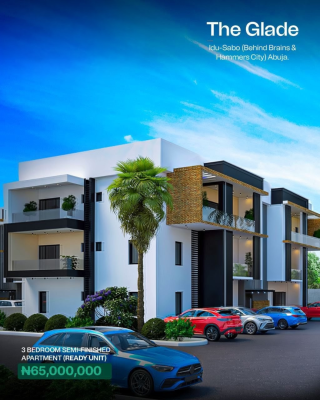 Luxury, Semi-finished 3 Bedroom Apartments. 3d, The Glade Estate / Idu-sabo, Idu Industrial, Abuja, Block of Flats for Sale