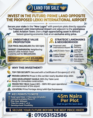 Prime Land, Epe Expressway International Airport, Ibeju Lekki, Lagos, Mixed-use Land for Sale