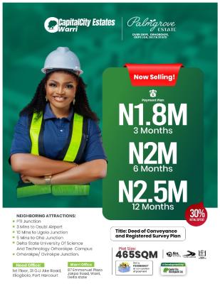 Govt Approved Estate Strategically Located, Capital City Estate. Oviri Okpe Ohorokpe, Okpe Local Okle Local Govern, Okpe, Delta, Land for Sale