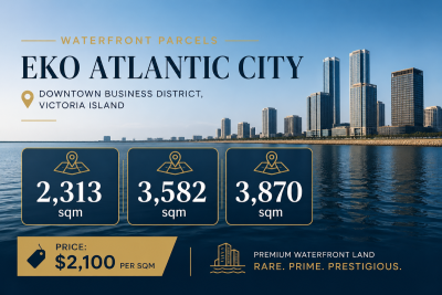 2,313sqm  3,582sqm  3,870sqm Waterfront Parcels, Downtown Business District, Eko Atlantic City, Lagos, Mixed-use Land for Sale