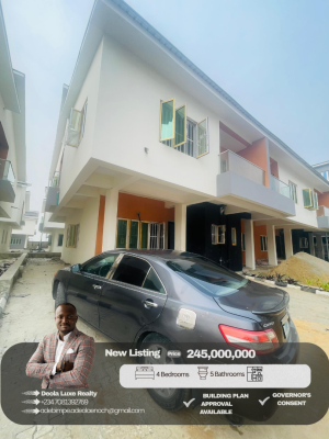 Distress Deal: 4 Bedrooms Terraced Corner Piece + Bq, First Serious Bu, Ikate, Lekki, Lagos, Terraced Duplex for Sale